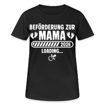 Mama 2026 Schwangerschaft verkünden Mutter - Frauen T-Shirt atmungsaktiv - Schwarz - Vorne - AI Model Female 172 light (172cm)