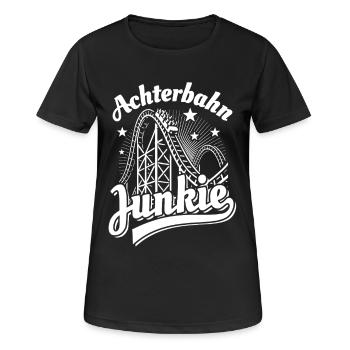 Roller Coaster Junkie - Parc d'attractions - Looping - T-shirt respirant Femme - noir - Devant - AI Model Female 172 light (172cm)