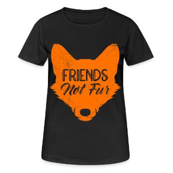 Protection des animaux AMIS PAS DE FOURRURE Drôle - T-shirt respirant Femme - noir - Devant - AI Model Female 172 light (172cm)