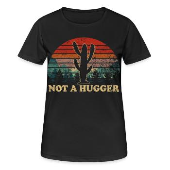 Désert Cactus Coucher de soleil Inspirational - T-shirt respirant Femme - noir - Devant - AI Model Female 172 light (172cm)