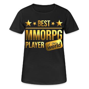 MMORPG - Frauen T-Shirt atmungsaktiv - Schwarz - Vorne - AI Model Female 172 light (172cm)