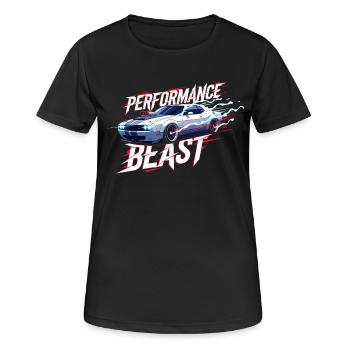 Muscle Car Performance Design - Frauen T-Shirt atmungsaktiv - Schwarz - Vorne - AI Model Female 172 light (172cm)