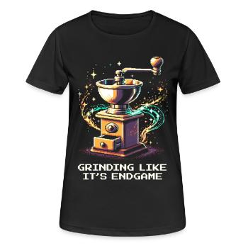 Endgame grinding | Espresso coffee - Women's Breathable T-Shirt - black - Front - AI Model Female 172 light (172cm)