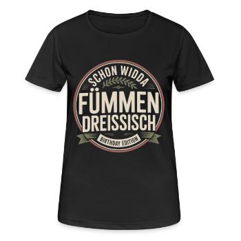 Schon Widda Fümmen Dreissisch 50. Geburtstag - Frauen T-Shirt atmungsaktiv - Schwarz - Vorne - AI Model Female 172 light (172cm)