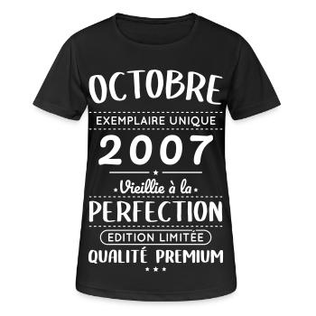 18th Birthday - October 2007 Perfection - Women's Breathable T-Shirt - black - Front - AI Model Female 172 light (172cm)