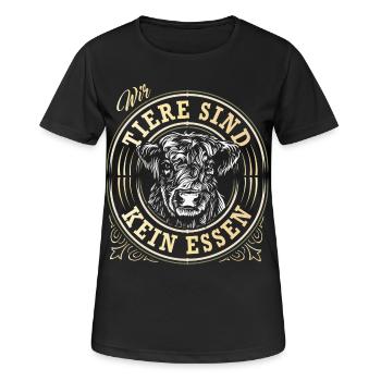 Tiere sind kein Essen - Tierschutz - Tierfreund - Frauen T-Shirt atmungsaktiv - Schwarz - Vorne - AI Model Female 172 light (172cm)