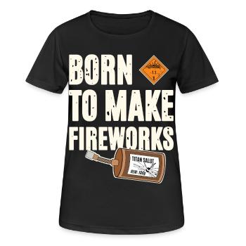 Né pour faire des feux d'artifice - T-shirt respirant Femme - noir - Devant - AI Model Female 172 light (172cm)