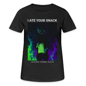 I Ate Your Snack Creepy Anime Phonk Design - Frauen T-Shirt atmungsaktiv - Schwarz - Vorne - AI Model Female 172 light (172cm)