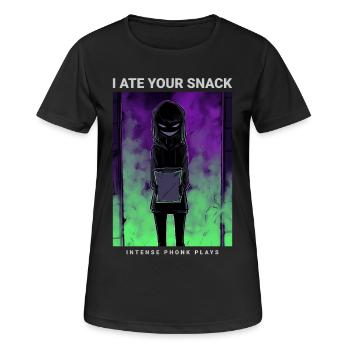 Gruseliges Anime Phonk I Ate Your Snack - Frauen T-Shirt atmungsaktiv - Schwarz - Vorne - AI Model Female 172 light (172cm)