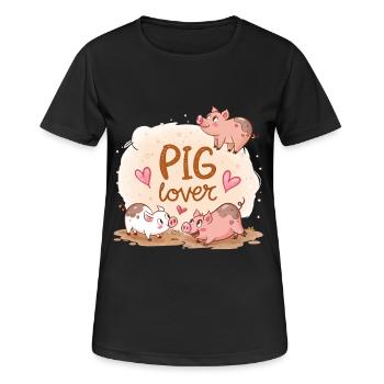 Vitrine de Cochons Amusants et Chaleureux - T-shirt respirant Femme - noir - Devant - AI Model Female 172 light (172cm)