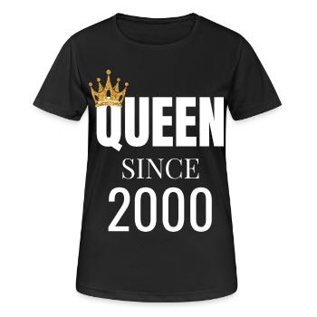 Queen since 2000 👑 Birthday Shirt für Frauen - Frauen T-Shirt atmungsaktiv - Schwarz - Vorne - AI Model Female 172 light (172cm)