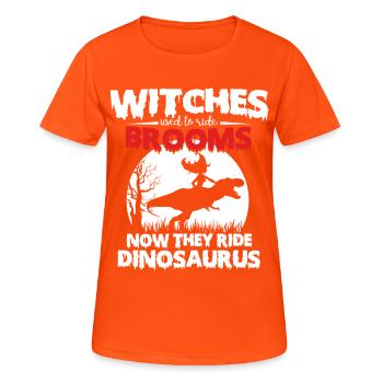 Witches and Dinosaurs Halloween - Women's Breathable T-Shirt - neon orange - Front - AI Model Female 172 dark (172cm)