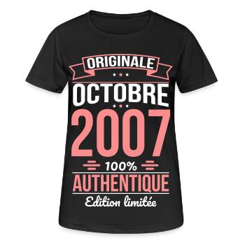 18th Birthday - Original - October 2007 - Women's Breathable T-Shirt - black - Front - AI Model Female 172 light (172cm)