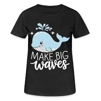 Mach Große Wellen Mit Selbstbewusstsein - Frauen T-Shirt atmungsaktiv - Schwarz - Vorne - AI Model Female 172 light (172cm)