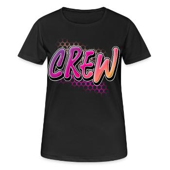 Crew - Frauen T-Shirt atmungsaktiv - Schwarz - Vorne - AI Model Female 172 light (172cm)