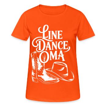 Illustration de grand-mère danseuse en ligne - T-shirt respirant Femme - orange néon - Devant - AI Model Female 172 dark (172cm)