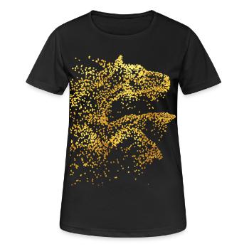 Reiterin - Reitschule - Pferd - Voltigieren Pferde - Frauen T-Shirt atmungsaktiv - Schwarz - Vorne - AI Model Female 172 light (172cm)