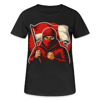 Fans Köln Berlin Rot Weiss - Frauen T-Shirt atmungsaktiv - Schwarz - Vorne - AI Model Female 172 light (172cm)