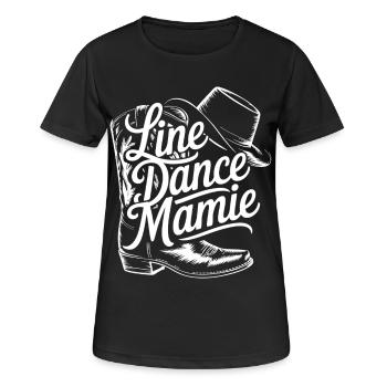 Line Dance Oma, Oma - Frauen T-Shirt atmungsaktiv - Schwarz - Vorne - AI Model Female 172 light (172cm)