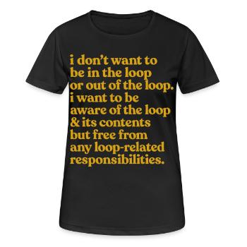 Conscient de la citation Loop - T-shirt respirant Femme - noir - Devant - AI Model Female 172 light (172cm)