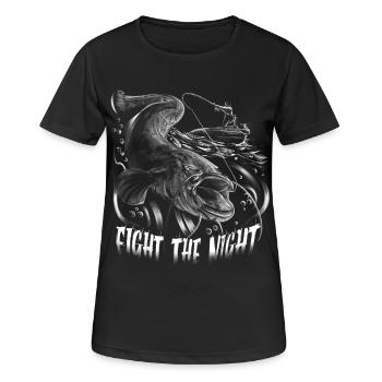 Wels, Waller, Welsangeln, Poisson-chat, Combattre la nuit - T-shirt respirant Femme - noir - Devant - AI Model Female 172 light (172cm)