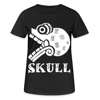 Crâne tribal blanc - T-shirt respirant Femme - noir - Devant - AI Model Female 172 light (172cm)