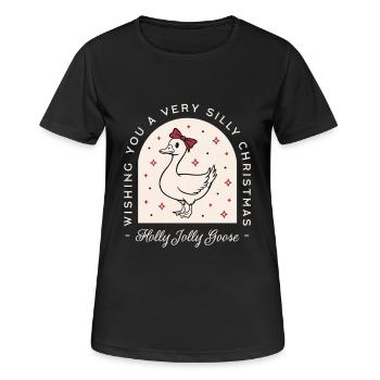 Dumme Gans Weihnachten lustige Bauernhoftier Grüße - Frauen T-Shirt atmungsaktiv - Schwarz - Vorne - AI Model Female 172 light (172cm)