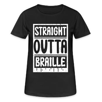 Braille Teacher Braille Dotum - Women's Breathable T-Shirt - black - Front - AI Model Female 172 light (172cm)