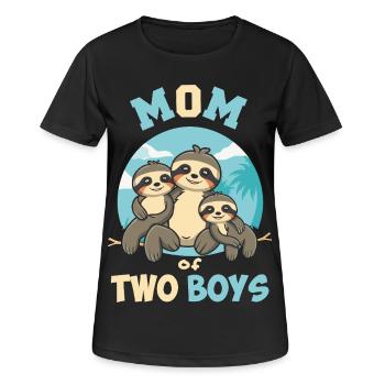 Maman Fier de Ses Garçons Maman Fier de Ses Garçon - T-shirt respirant Femme - noir - Devant - AI Model Female 172 light (172cm)
