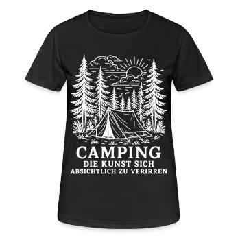 Camping L’art de se perdre volontairement - T-shirt respirant Femme - noir - Devant - AI Model Female 172 light (172cm)