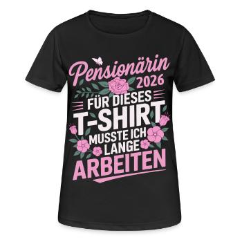 Retraité 2026 - T-shirt respirant Femme - noir - Devant - AI Model Female 172 light (172cm)