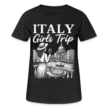 Italienische Mädchenreise Illustrationsdesign - Frauen T-Shirt atmungsaktiv - Schwarz - Vorne - AI Model Female 172 light (172cm)