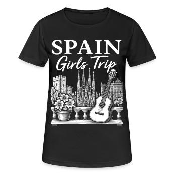 Spanien Reise Mädchen Gitarren Silhouette - Frauen T-Shirt atmungsaktiv - Schwarz - Vorne - AI Model Female 172 light (172cm)