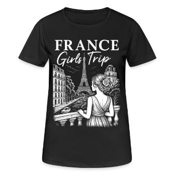 French Girl Trip Design - Women's Breathable T-Shirt - black - Front - AI Model Female 172 light (172cm)