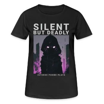 Silent But Deadly Phonk Dark Aesthetic - Frauen T-Shirt atmungsaktiv - Schwarz - Vorne - AI Model Female 172 light (172cm)