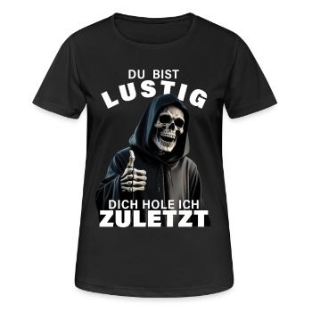 Grim Reaper disant que tu es drôle Motif de crâne - T-shirt respirant Femme - noir - Devant - AI Model Female 172 light (172cm)