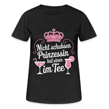 Prinzessin nicht schubsen JGA Party Mallorca Malle - Frauen T-Shirt atmungsaktiv - Schwarz - Vorne - AI Model Female 172 light (172cm)