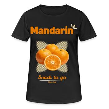 Mandarine Snack – Fruchtiges Citrus Design - Frauen T-Shirt atmungsaktiv - Schwarz - Vorne - AI Model Female 172 light (172cm)