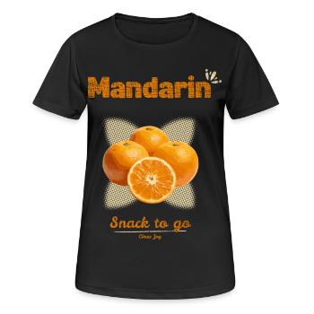 Mandarinen | Snack To Go - Frauen T-Shirt atmungsaktiv - Schwarz - Vorne - AI Model Female 172 light (172cm)