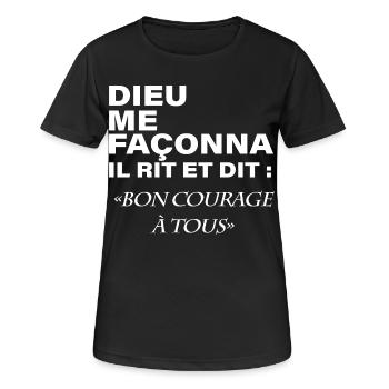 Göttlicher Humor Lustiges Zitat Selbstironie - Frauen T-Shirt atmungsaktiv - Schwarz - Vorne - AI Model Female 172 light (172cm)