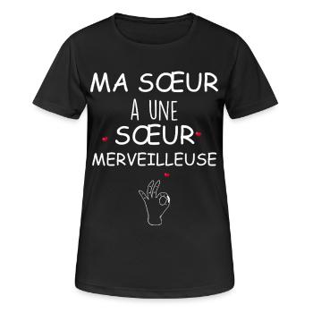 My Sister Has a Wonderful Sister - Women's Breathable T-Shirt - black - Front - AI Model Female 172 light (172cm)