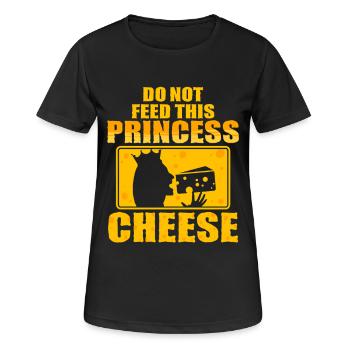 Laktoseintolerant Do Not Feed This Princess Cheese - Frauen T-Shirt atmungsaktiv - Schwarz - Vorne - AI Model Female 172 light (172cm)