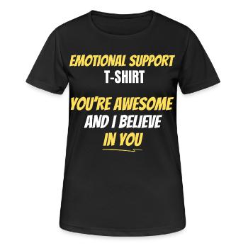 T-shirt de soutien émotionnel - T-shirt respirant Femme - noir - Devant - AI Model Female 172 light (172cm)