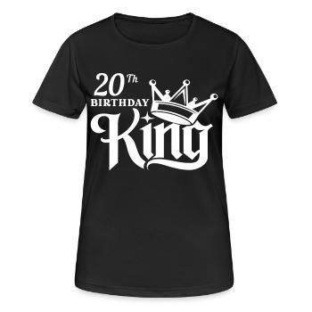 Roi du 20e anniversaire - T-shirt respirant Femme - noir - Devant - AI Model Female 172 light (172cm)