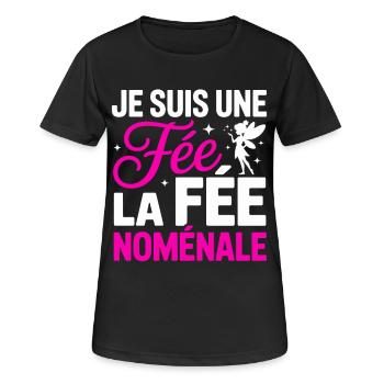 Ich bin eine Fee, die nominelle Fee, Humor, Frau - Frauen T-Shirt atmungsaktiv - Schwarz - Vorne - AI Model Female 172 light (172cm)