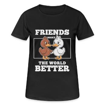 Idée Cadeau Pour Meilleurs Amis Canards Complice - T-shirt respirant Femme - noir - Devant - AI Model Female 172 light (172cm)