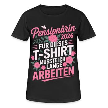 Retraité 2026 - T-shirt respirant Femme - noir - Devant - AI Model Female 172 light (172cm)