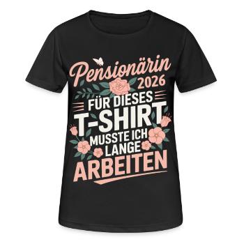 Retraité 2026 - T-shirt respirant Femme - noir - Devant - AI Model Female 172 light (172cm)
