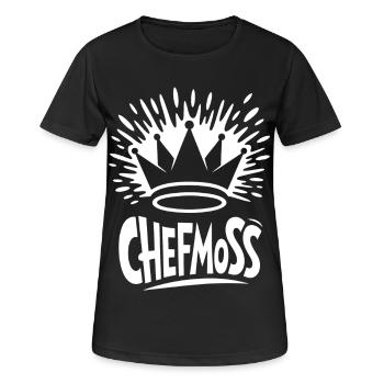 Chefmoss avec couronne royale - T-shirt respirant Femme - noir - Devant - AI Model Female 172 light (172cm)