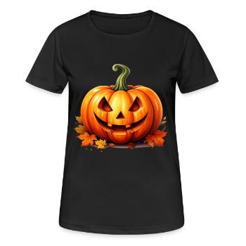 Joyeux Halloween lanterne citrouille - T-shirt respirant Femme - noir - Devant - AI Model Female 172 light (172cm)